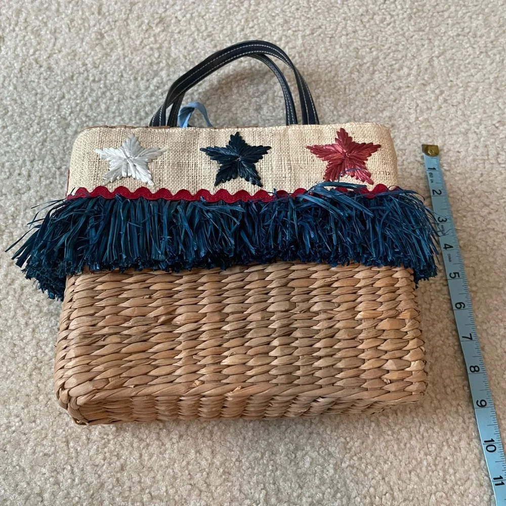 Straw Purse - 100% Natural Straw - 4th of July - Memorial Day - Labor Day - Flag - Picture 5 of 7
